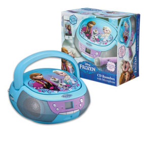 FROZEN CD BOOMBOX WITH MICROPHONE AND FM RADIO