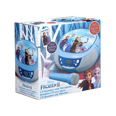 FROZEN CD BOOMBOX WITH MICROPHONE AND FM RADIO