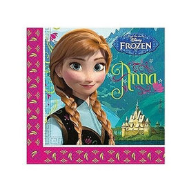Frozen II 2 Ply Anna And Elsa Disposable Napkins (Pack of 16) Multicoloured (One Size)