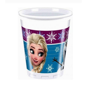 Frozen Northern Lights Plastic Party Cup (Pack of 8) Blue/Purple/White (One Size)