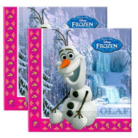 Frozen Olaf Disposable Napkins (Pack of 20) White/Blue/Pink (One Size)