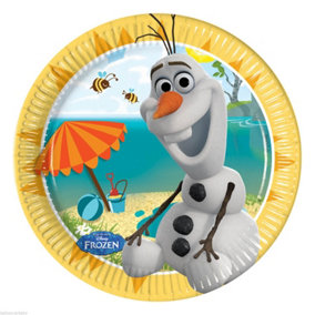 Frozen Paper Olaf Disposable Plates (Pack of 8) Yellow/Blue/Red (One Size)