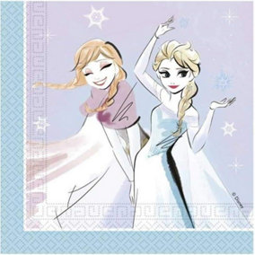 Frozen Paper Sparkle Napkins (Pack of 20) White/Blue/Purple (One Size)
