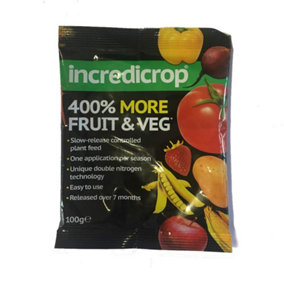 Fruit and Vegetable Plant Fertiliser-  Incredicrop 100g x 1 Unit