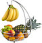 Fruit Bowl Holder with Banana Hanger Hook Tree Fruit Bowl Basket Stand Large