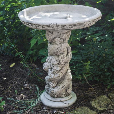 Fruit Design Stone Cast Birdbath