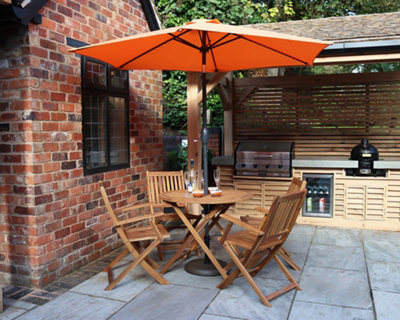 FSC MANHATTAN 4 Seater Dining Set  90cm Folding Manhattan Table with 4 Manhattan Folding Armchairs - 3