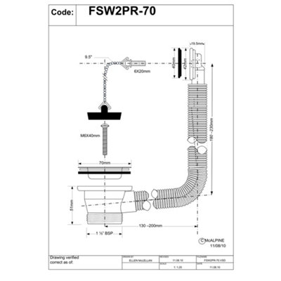 FSW2PR-70 Combined Waste & O/Flow (150)
