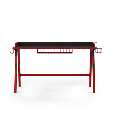 Fuego gaming desk in black / red