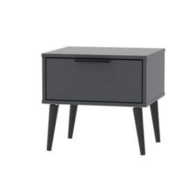 Fuji 1 Drawer Bedside in Graphite (Ready Assembled)