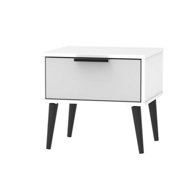 Fuji 1 Drawer Bedside in Grey Matt & White (Ready Assembled)