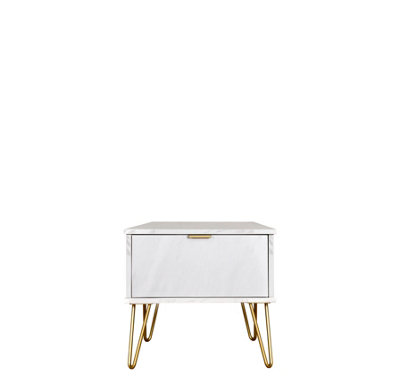 Fuji 1 Drawer Bedside in Marble (Ready Assembled)