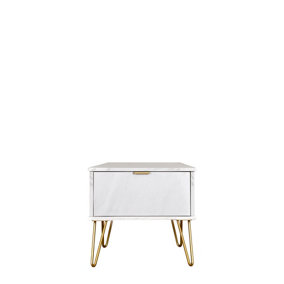 Fuji 1 Drawer Bedside in Marble (Ready Assembled)