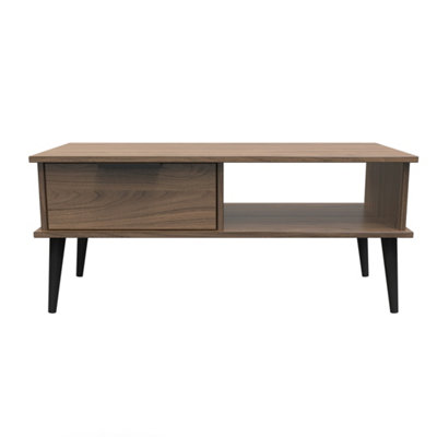 Fuji 1 Drawer Coffee Table in Carini Walnut (Ready Assembled)