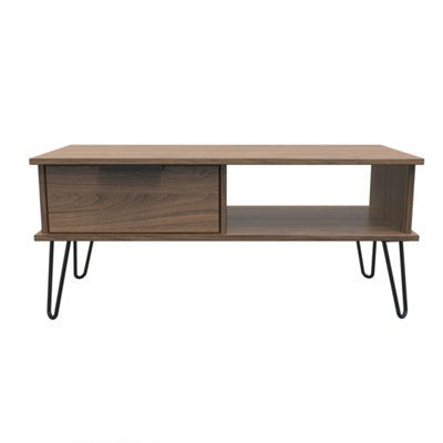 Fuji 1 Drawer Coffee Table in Carini Walnut (Ready Assembled)