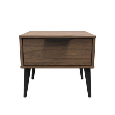 Fuji 1 Drawer Side Table in Carini Walnut (Ready Assembled)