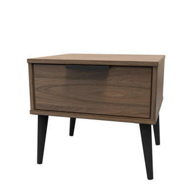 Fuji 1 Drawer Side Table in Carini Walnut (Ready Assembled)