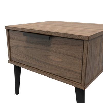 Fuji 1 Drawer Side Table in Carini Walnut (Ready Assembled)