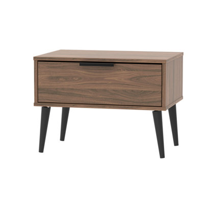 Fuji 1 Drawer Side Table in Carini Walnut (Ready Assembled)