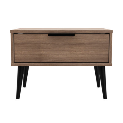 Fuji 1 Drawer Side Table in Carini Walnut (Ready Assembled)