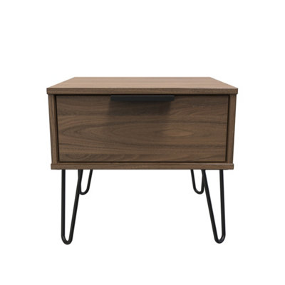 Fuji 1 Drawer Side Table in Carini Walnut (Ready Assembled)