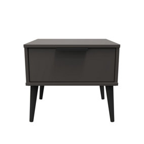 Fuji 1 Drawer Side Table in Graphite (Ready Assembled)
