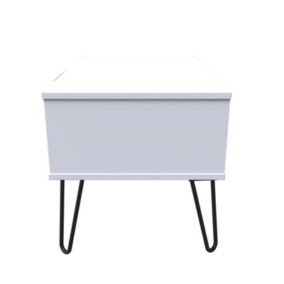 Fuji 1 Drawer Side Table in Grey Matt & White (Ready Assembled)