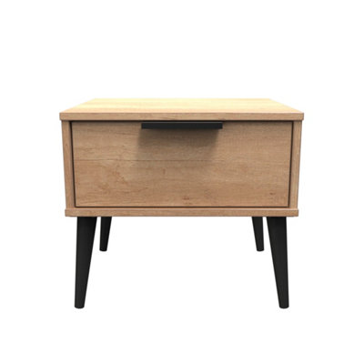 Fuji 1 Drawer Side Table in Nebraska Oak (Ready Assembled)