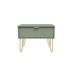 Fuji 1 Drawer Side Table in Reed Green (Ready Assembled)