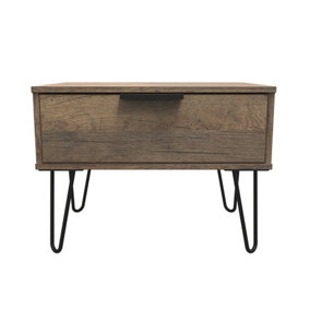Fuji 1 Drawer Side Table in Vintage Oak (Ready Assembled)