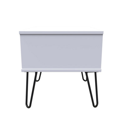 Fuji 1 Drawer Side Table in White Matt (Ready Assembled)