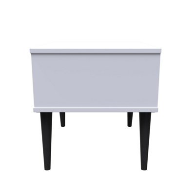 Fuji 1 Drawer Side Table in White Matt (Ready Assembled)