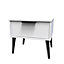 Fuji 1 Drawer Side Table in White Matt (Ready Assembled)