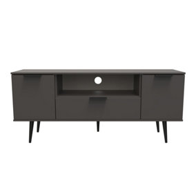 Fuji 2 Door 1 Drawer Wide TV Unit in Graphite (Ready Assembled)