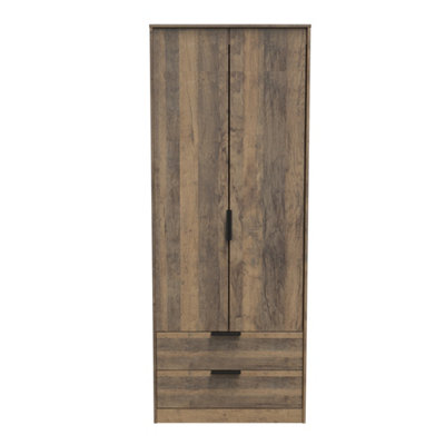 Fuji 2 Door 2 Drawer Wardrobe in Vintage Oak (Ready Assembled)