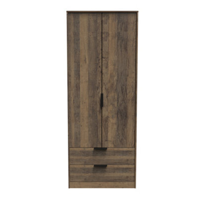 Fuji 2 Door 2 Drawer Wardrobe in Vintage Oak (Ready Assembled)