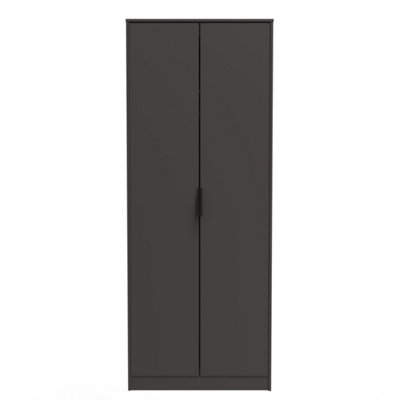 Fuji 2 Door Wardrobe in Graphite (Ready Assembled)