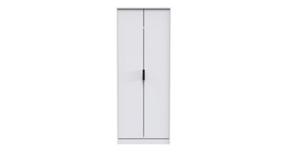 Fuji 2 Door Wardrobe in White Matt (Ready Assembled)