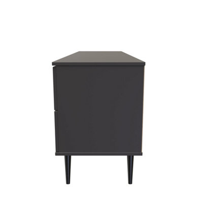 Fuji 2 Drawer 2 Door Wide Sideboard in Graphite (Ready Assembled)