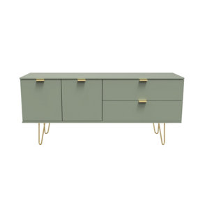 Fuji 2 Drawer 2 Door Wide Sideboard in Reed Green (Ready Assembled)