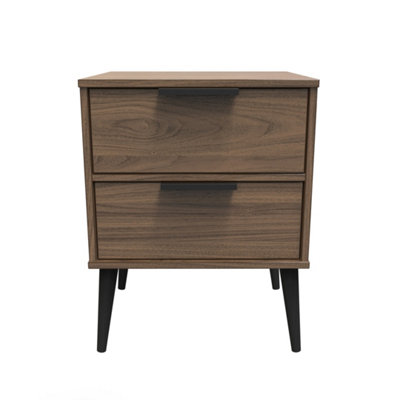 Fuji 2 Drawer Bedside Cabinet in Carini Walnut (Ready Assembled)