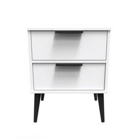 Fuji 2 Drawer Bedside Cabinet in White Matt (Ready Assembled)