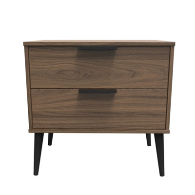 Fuji 2 Drawer Side Table in Carini Walnut (Ready Assembled)