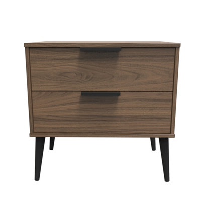 Fuji 2 Drawer Side Table in Carini Walnut (Ready Assembled)