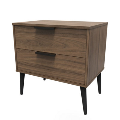 Fuji 2 Drawer Side Table in Carini Walnut (Ready Assembled)