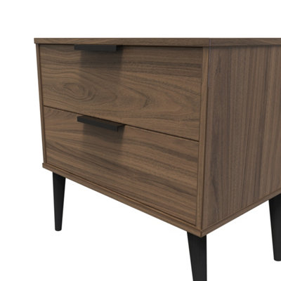 Fuji 2 Drawer Side Table in Carini Walnut (Ready Assembled)