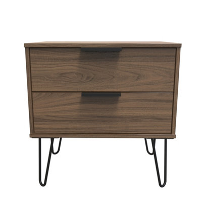 Fuji 2 Drawer Side Table in Carini Walnut (Ready Assembled)