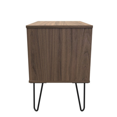 Fuji 2 Drawer Side Table in Carini Walnut (Ready Assembled)
