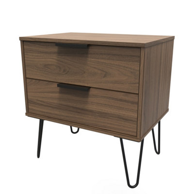 Fuji 2 Drawer Side Table in Carini Walnut (Ready Assembled)