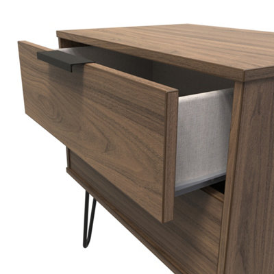 Fuji 2 Drawer Side Table in Carini Walnut (Ready Assembled)